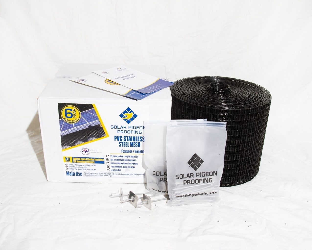 PRO-30m PVC Stainless Steel Mesh Kit (100 Fasteners)